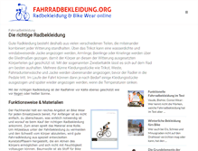Tablet Screenshot of fahrradbekleidung.org